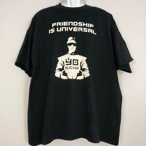 YOSUCKA! T-Shirt Mens 2XL Black "Friendship is Universal" Graphic Detroit Techno